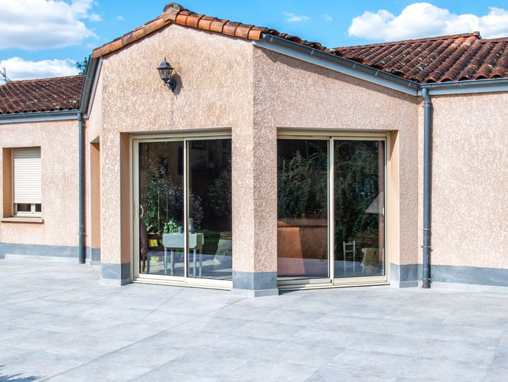 Terrasse carrelée 